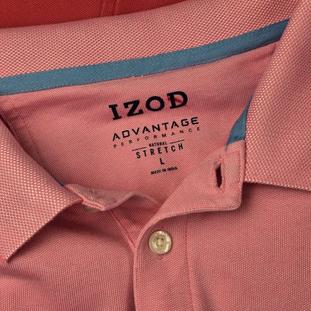 Lot of 3 IZOD Advantage Performance Natural Stretch Polo Shirts Mens Large Pink - Picture 3 of 12